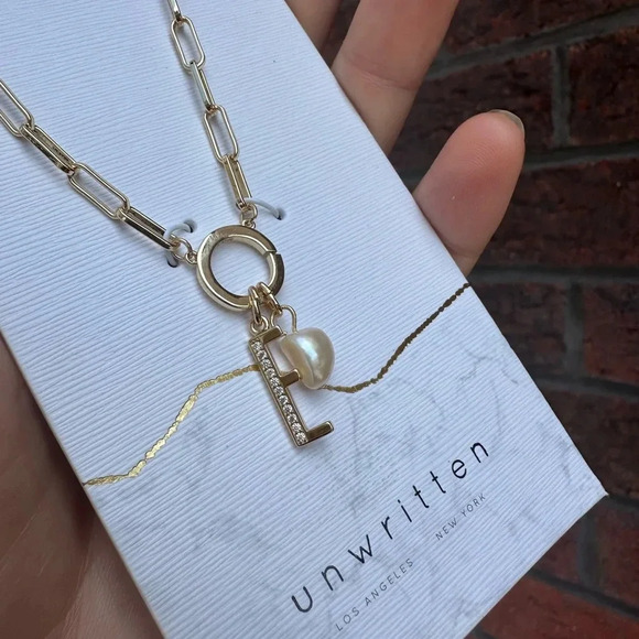 Gold Chain E Initial Crystal Bracelet&Necklace Set - Picture 8 of 12